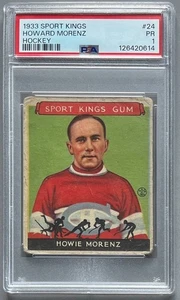 1933 Sport Kings #24 Howard 'Howie' Morenz hockey card graded PSA 1 PR - Picture 1 of 2