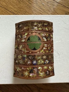 Japanese Vintage Cloisonné Enamel INRO Tokugawa Clan Crest Pill Box from JAPAN - Picture 1 of 5