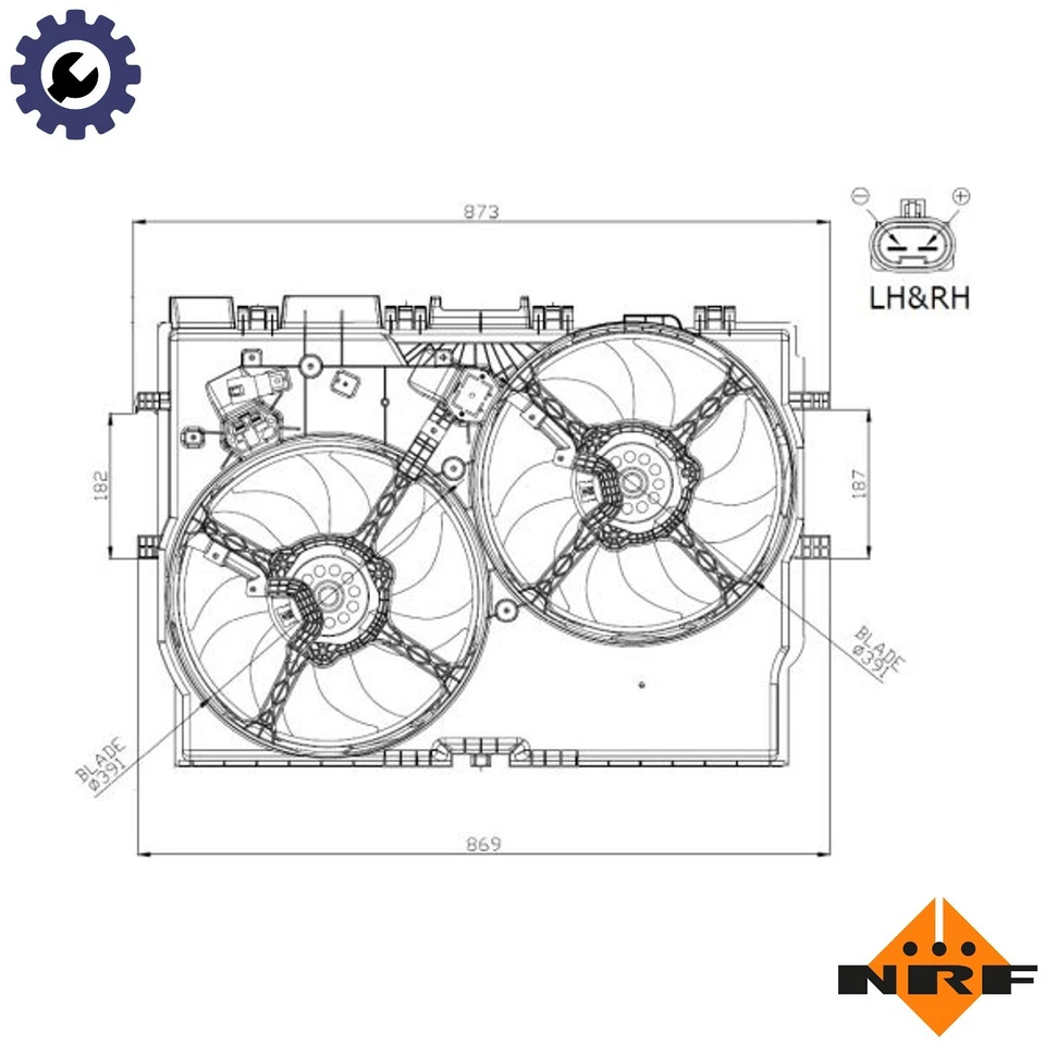 FAN ENGINE COOLING 47945 FOR 250A1.000/A2.000 2.0L 4HV 4HU 4HH 4HJ 2.2L 4cyl - Image 1 of 4
