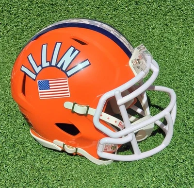 ILLINOIS FIGHTING ILLINI 2025 VETERAN'S DAY FOOTBALL MINI HELMET - Image 1 of 3