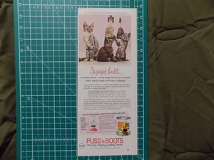 1959 PRINT AD PUSS 'N BOOTS KATZENFUTTER EINMAL TÄGLICH - Bild 1 von 1
