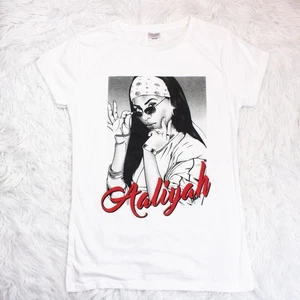 T-shirt girocollo nuova senza etichette Aaliyah donna bianca fascia con licenza merch taglia 1XL - Foto 1 di 4
