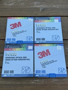 Disque optique réinscriptible Imation Optical PD 650 650 Mo format dos - 4 NEUF scellé - Photo 1/4
