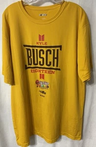 NEW KYLE BUSCH #18 M&M'S Racing Nascar Mens Sizes XL Performance Shirt - Picture 1 of 7