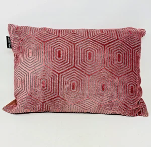 Almohada lumbar elevada hexagonal geométrica de terciopelo pluma de terracota decoración de casa - Imagen 1 de 9