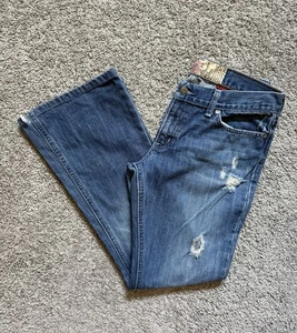 Pantalones de mezclilla acampanados vintage Hollister para mujer talla 11R desgastados tiro 9” HCO Y2K - Imagen 1 de 11