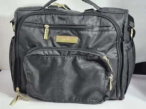 JUJUBE B.F.F. Black & Gold Diaper Bag Shoulder Backpack Satchel- 14 Pockets - Picture 1 of 12