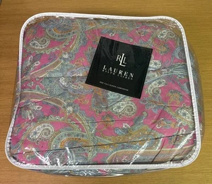 Ralph Lauren Paisley rosa grün blau hellbraun Full Queen Bettdecke Crystal Cay - Bild 1 von 5