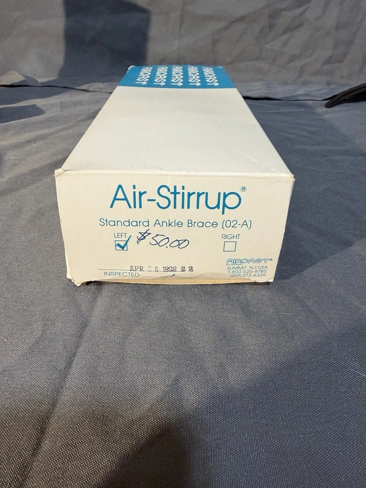 AIRCAST AIR STIRRUP ANKLE BRACE WHITE SMALL SM S LEFT RIGHT ANKLE