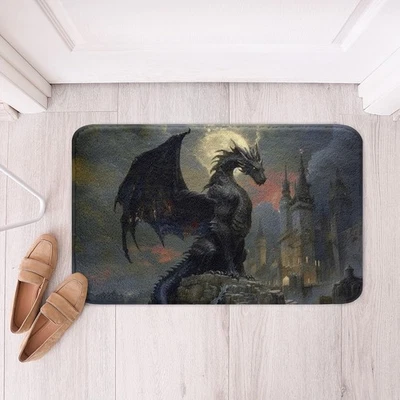 Alfombra de baño antideslizante Dragon mágica dinosaurio suave polar alfombra de puerta para niños bo... Foto 1 de 4