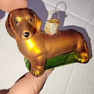 ANTIGUO MUNDO NAVIDAD PERRO SALCHICHA CRISTAL PERRO NAVIDAD ADORNO 12219 - Imagen 1 de 5