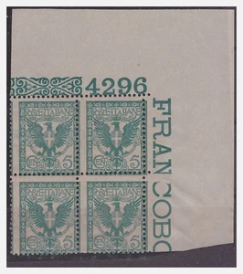 REGNO 1901  -  FLOREALE 5 CENTESIMI    NUOVO MNH   ** -  NUMERO DI TAVOLA - Picture 1 of 1