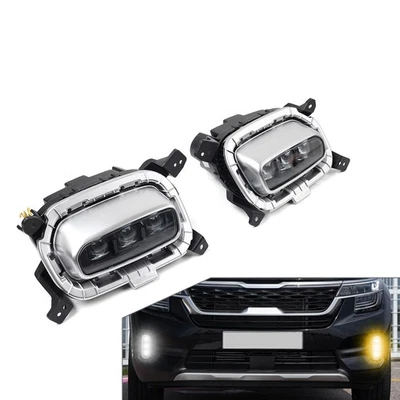 1 Pair Daytime Running Light Fog Light With Turn Signal For Kia Seltos 2020-2022 - Image 1 of 4
