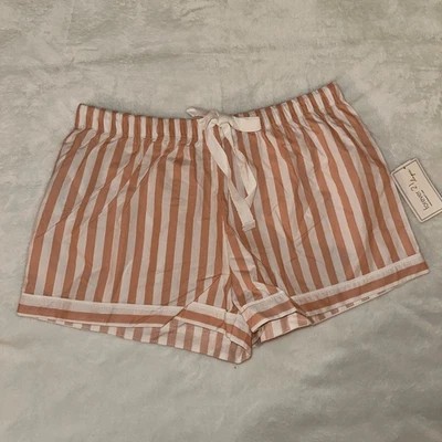 Forever 21 Mujer XS Pijama Pantalones Cortos para Dormir Rosa Melocotón Blanco Rayas Nuevo con Etiquetas Foto 1 de 4