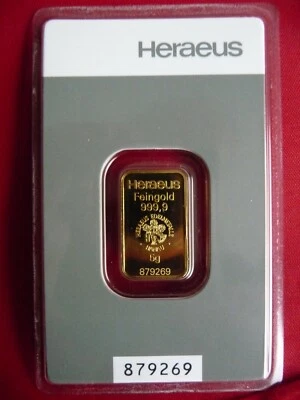"VIDEO"   5g Goldbarren Heraeus „kinebar“ mit Hologramm  im Blister + Zertifikat - Bild 1 von 4