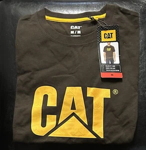 CAT Caterpillar Herren Relaxed Fit T-Shirt, Farbe Braun, Größe M, Robust. �� - Bild 1 von 4
