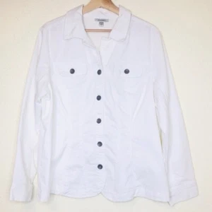 Dressbarn White Long Sleeve Casual Button Down - Size 2X - Picture 1 of 6