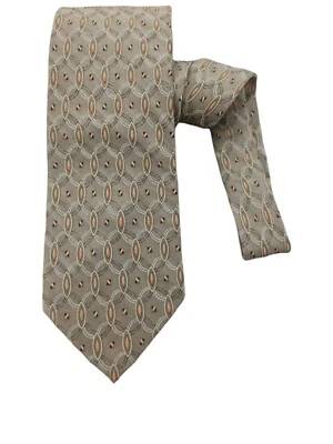 Corbata de seda geométrica beige VALENTINO ITALIA 57"/3,8" EC Foto 1 de 4