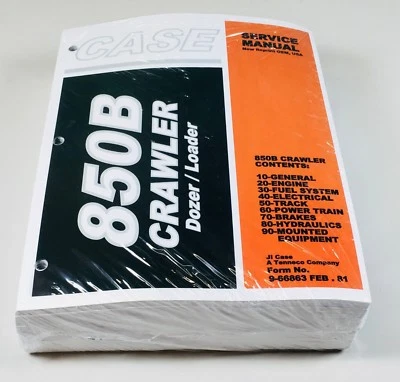 Bulldozer sobre orugas Case 850B servicio reparación taller manual carpeta lista NUEVO Foto 1 de 4