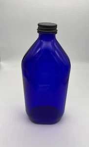 Nine Inch Cobalt Blue Genuine Phillips Milk  Of Magnesia  Tablets Glass Bottle - Picture 1 of 9