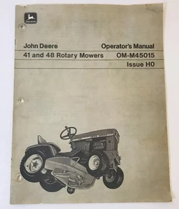 Cortacéspedes rotativos John Deere manual del operador 41 en 48 pulgadas OM-M45015 edición HO - Imagen 1 de 10