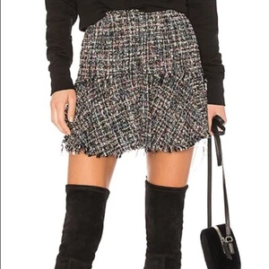 LPA Revolve Gonna Donna Tweed Taglia Media Multicolore Nero Blu Corallo Mini - Foto 1 di 8