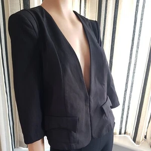 (F*) New Look Kurzjacke 3/4 Ärmel Größe M Kunsttaschen Neu mit Etikett - Bild 1 von 10