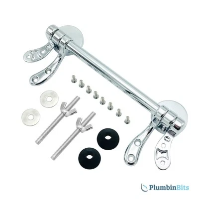 Heritage Replacement Traditional Standard Wood Toilet Seat Bar Hinge Set Chrome