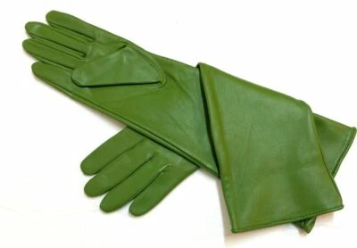 Guantes de ópera de cuero de oveja genuino para mujer sin forro (40-42 cm). Foto 1 de 4