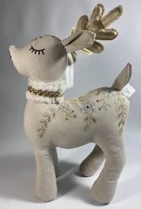 Cupcakes and Cashmere Standing Deer Christmas Décor Jeweled Collar NWT 16" tall - Picture 1 of 10