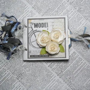 Premade Paper Bag Album Scrapbook 10 pp + cover 5 x 5¼ inches "Tell your Story" - Picture 1 of 8