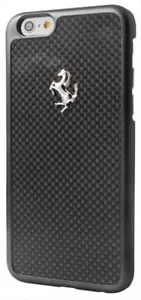 Ferrari Scuderia Echt Carbon Aluminium Cover Case für iPhone 6 iPhone 6s (Schwarz) - Bild 1 von 1