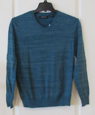 Axist  V-neck Long Slv Pullover Cotton  Sweater Blue Coral Mens Sz S NWT MSRP$60