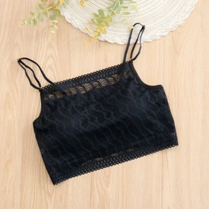 Bra 100% Mulberry Silk Women Lace Bandeau Wireless Bra Mini Camisole Half Cami - Picture 1 of 10