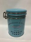 Cartright And Butler Yorkshire Classic Fudge Blue Empty Canister Suction Lid