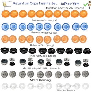 10 piezas insertos de tapas de retención de sobredentaduras de pilar localizador de implantes dentales fuertes - Imagen 1 de 53