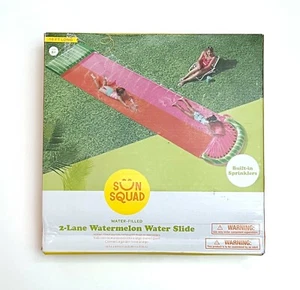 Sun Squad 2-Lane Water-Filled Watermelon Water Slide Built-In Sprinklers NEW - Picture 1 of 3