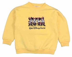 Mickey, Inc Kids Girls Minnie Mouse Walt Disney World Yellow Crewneck Sweater S6 - Picture 1 of 7