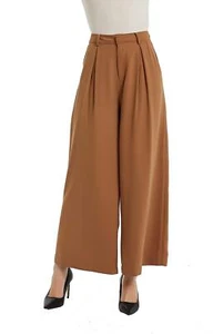 Women High Waist Casual Wide Leg Long Palazzo Pants Trousers Regular SizeXSBr... - Picture 1 of 6