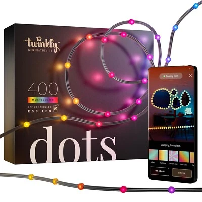 Twinkly DOTS Gen 2 App Controlled 400 LED Smart Christmas 20m String Lights - Image 1 of 4