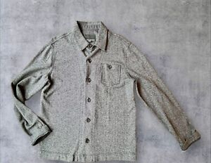 Banana Republic Mens Jacket M Black & Gray Herringbone Wool Blend Coat/ Shirt