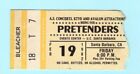 Billet de concert Pretenders 1982 Stub UC Santa Barbara Californie, précieux