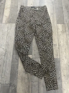 lovely condition ladies river island animal print leggings trousers size 8 W26 - Picture 1 of 5