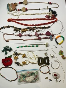 Misc Necklaces Broken Jewelry Teacher Items Rings Pins Bracelets Stones Unique! - Picture 1 of 11