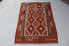 5'1 x 6'9 ft Nomad Handwoven Bohemian tribal kilim bedroom oriental carpet