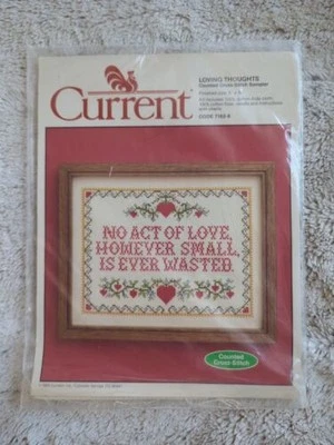 NOS Current Loving Thoughts Counted Cross Stitch Sampler Kit 8" X 10" NIP 1983 - Image 1 of 3