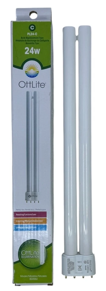 Genuine OttLite Natural Daylight 24w Bulb 1300lm Lamp 4 Pin Type C Pl24-c
