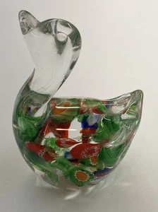 Ente Vogel Figur Murano Glas Stil Kunstglas mundgeblasen Millefiori Look - Bild 1 von 10