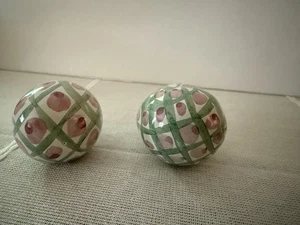 Mackenzie Childs Hotdog Rose Ceramic Knob/ Drawer Pull Set Of Two 2.5 In. - Picture 1 of 5