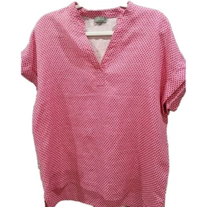 JAEGER 100% LINEN LIGHTWEIGHT BREATHABLE TUNIC BLOUSE RED SIZE 12 - Picture 1 of 5